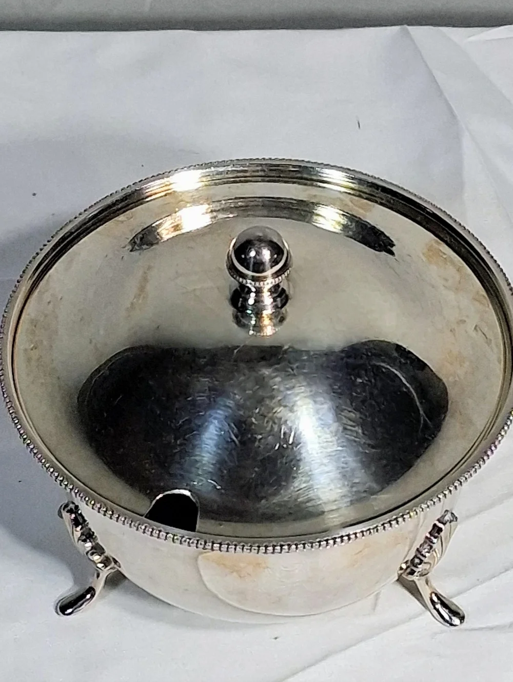 Cavendish E.P. Copper Vintage Covered Serving Bowl/Sugar Bowl with Knob and Feet - Picture 12 of 12